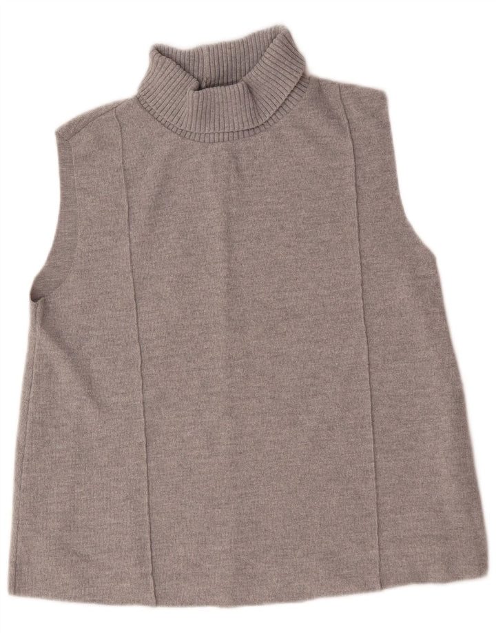Zara Femei Vest Tank Top UK 16 Mare Bumbac Gri