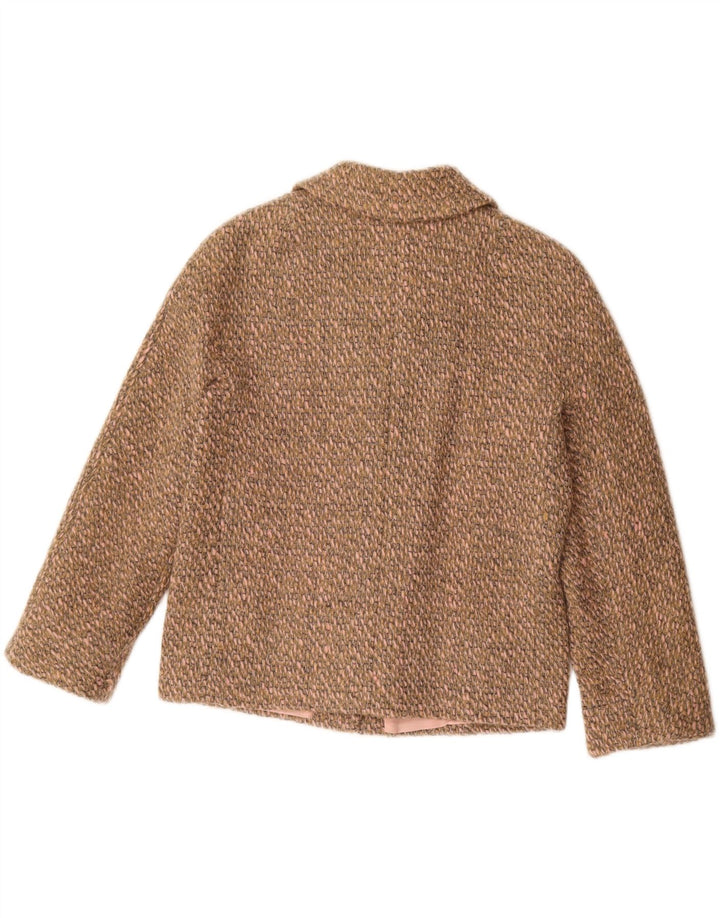 Blazer Vintage pentru femei cu 4 nasturi, UK 16, maro mare