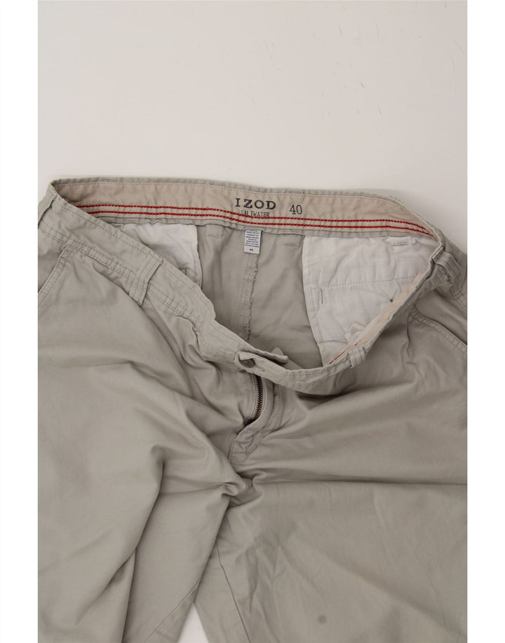 IZOD Mens Chino Shorts W40 XL Grey Cotton Vintage Izod and Second-Hand Izod from Messina Hembry 
