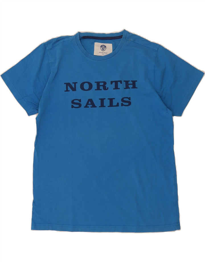NORTH SAILS Mens Graphic T-Shirt Top Large Blue Cotton Vintage North Sails and Second-Hand North Sails from Messina Hembry 