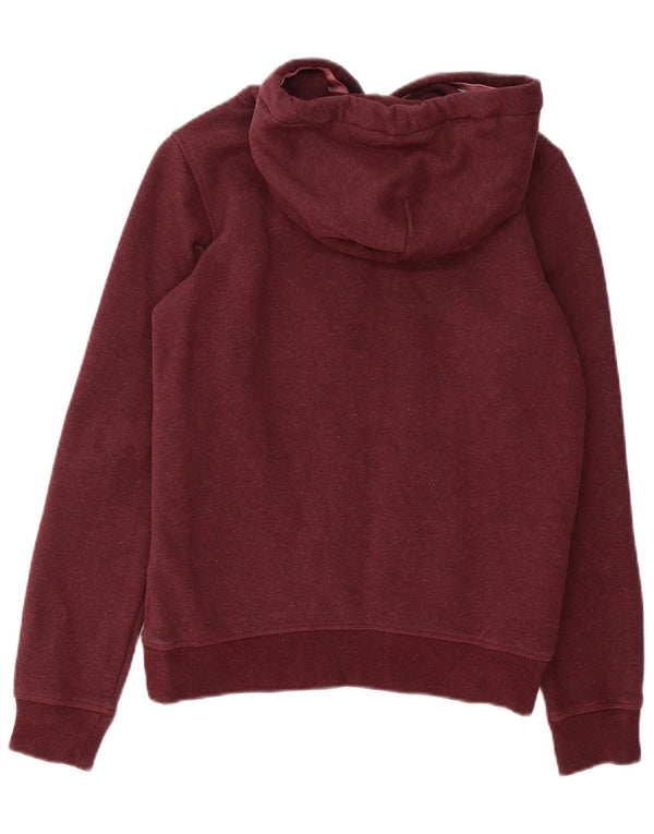 Jack Wills Womens Graphic Hoodie Jumper UK 8 Small Burgundy Cotton