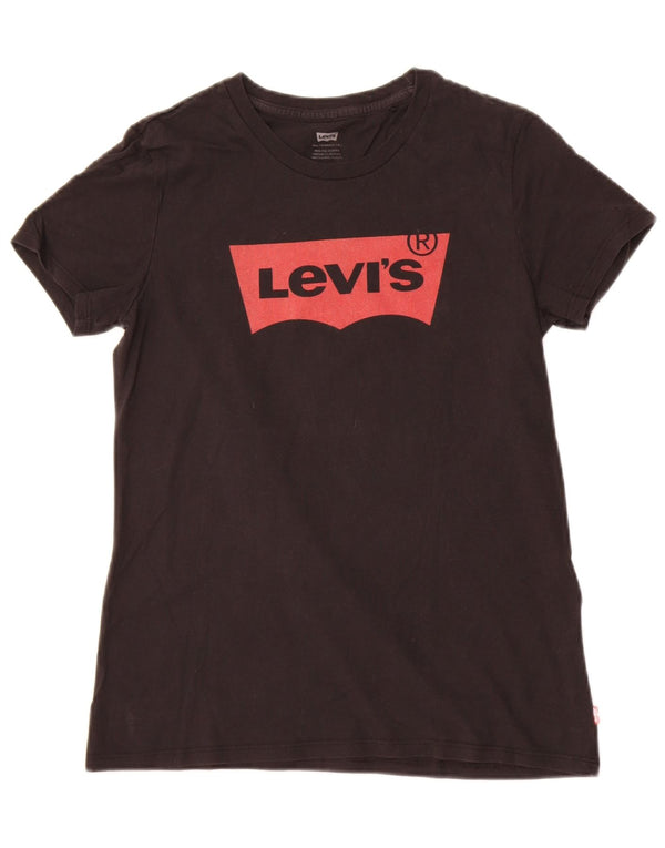 Tricou grafic Levi's pentru femei Top UK 10 Small Black Bumbac