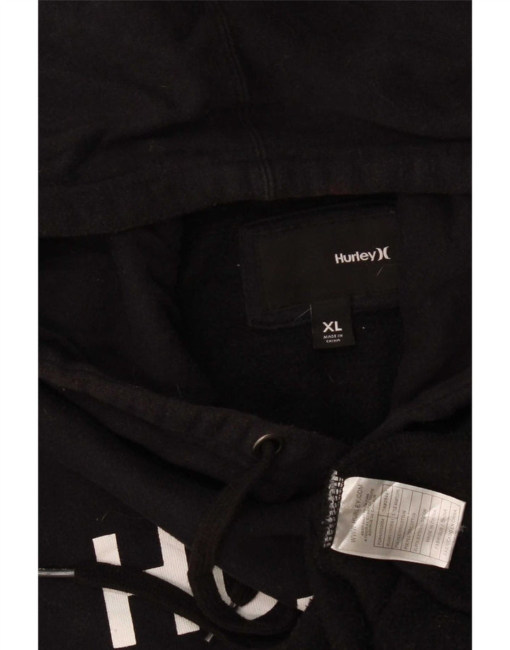 Pulover cu glugă grafic pentru bărbați Hurley XL, poliester negru