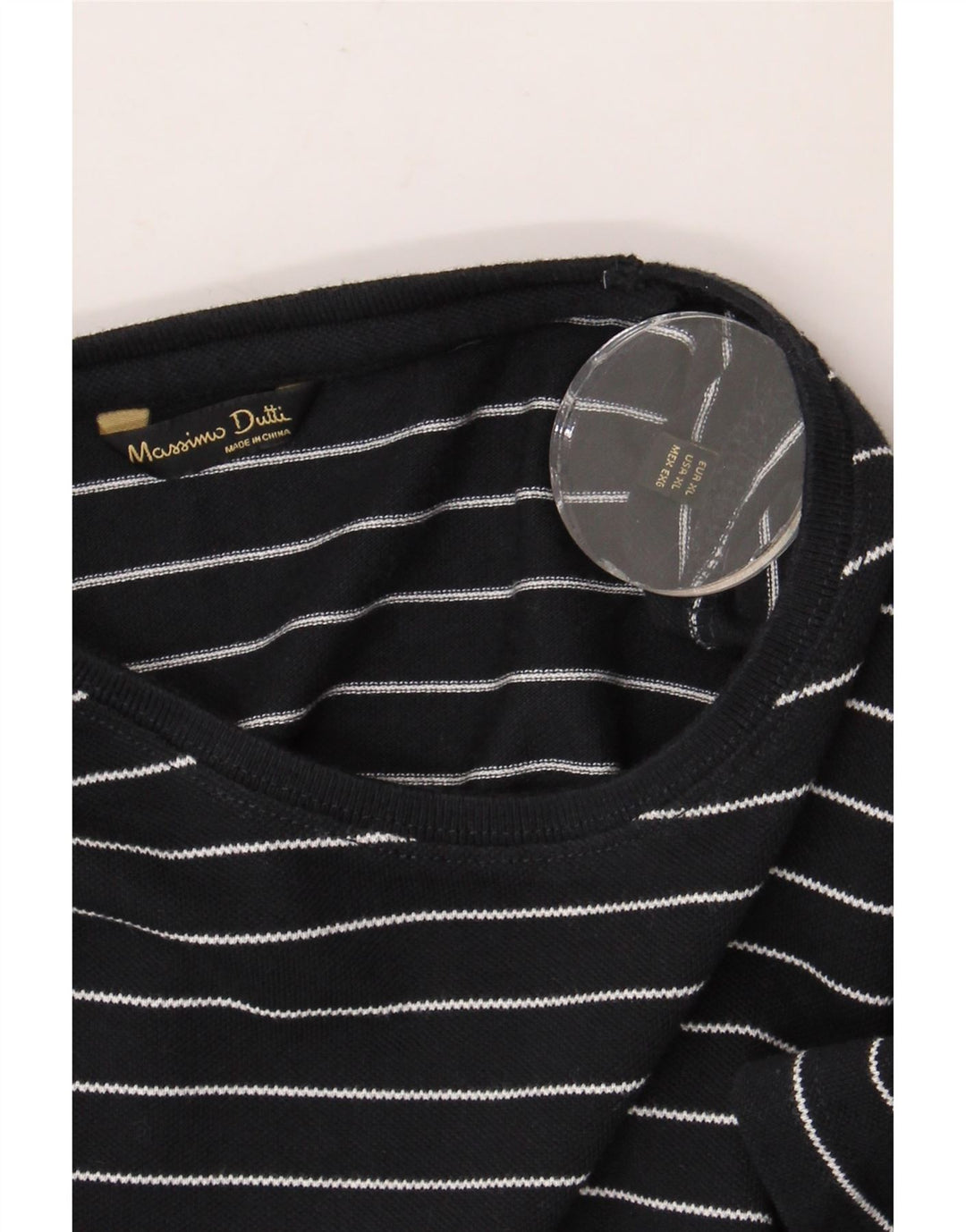 MASSIMO DUTTI Tricou pentru bărbați Top XL Negru cu dungi