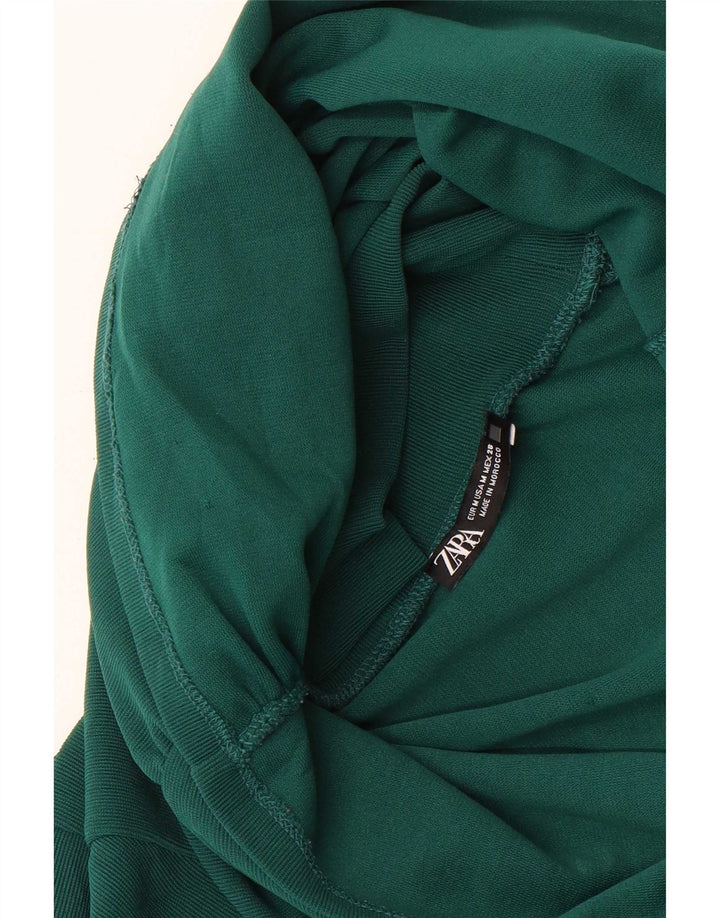 Crop Top pentru femei Zara cu mânecă lungă UK 12 verde mediu