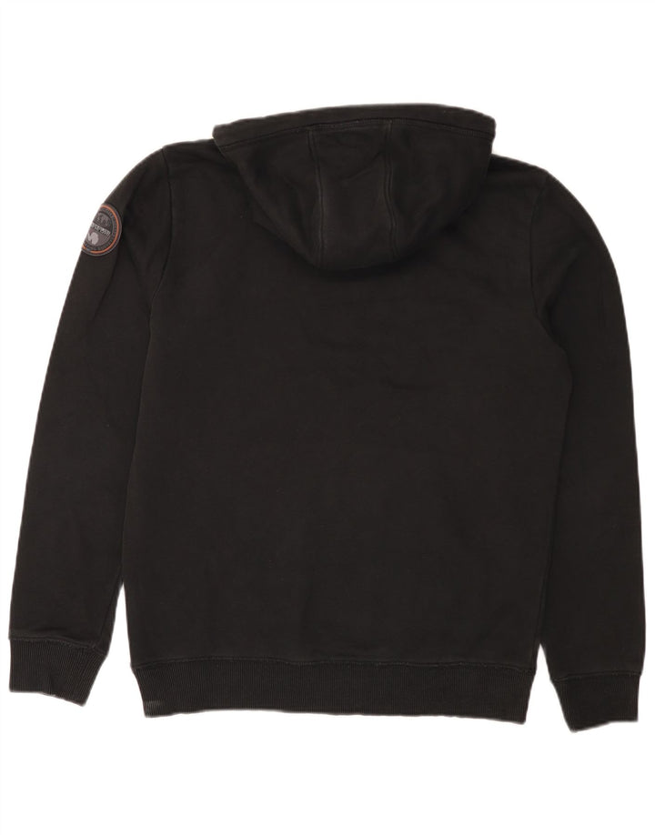 Pulover NAPAPIJRI Geographic Graphic pentru bărbați, bumbac mic, negru