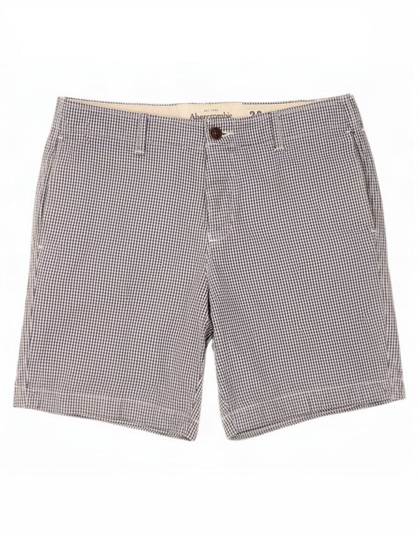 Abercrombie & Fitch Mens Chino Shorts Large W36 Blue Gingham