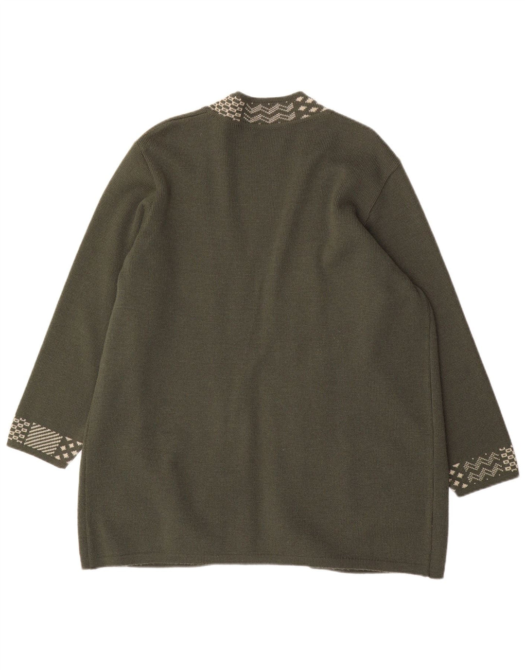 Pulover cardigan cu paragate Grazia pentru femei US 18 2XL Kaki Lână