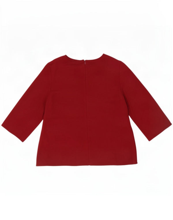 Bluză Topshop pentru femei cu mâneci 3/4 Top UK 8 Mic Bordeaux