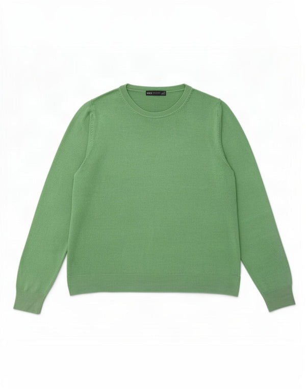 Pulover pentru femei Marks & Spencer cu decolteu rotund UK 22 3XL verde acrilic