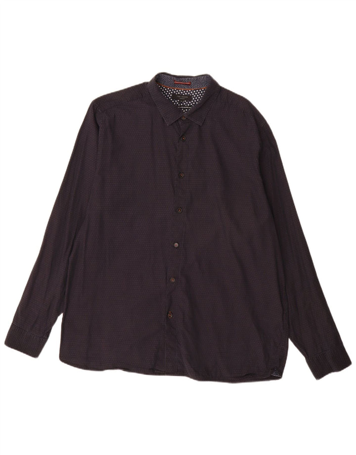 Cămașă pentru bărbați Ted Baker cu model abstract Mărimea 6 XL Bumbac cu pete albastru bleumarin