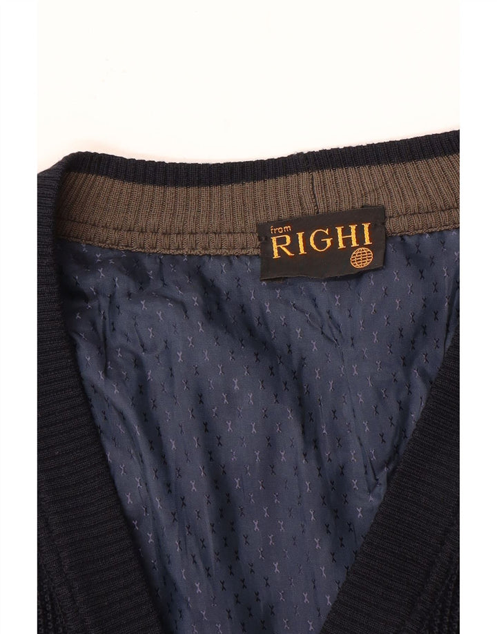 Cardigan Vintage pentru bărbați, mare, bleumarin, cu dungi