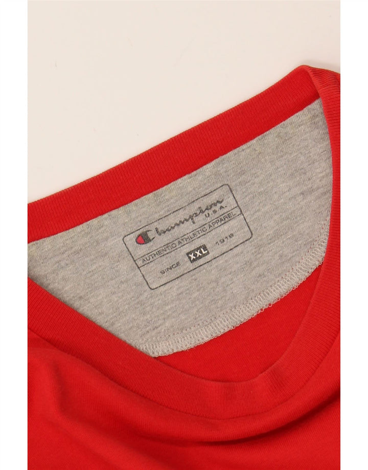 CHAMPION Mens Graphic T-Shirt Top 2XL Red Cotton Vintage Champion and Second-Hand Champion from Messina Hembry 