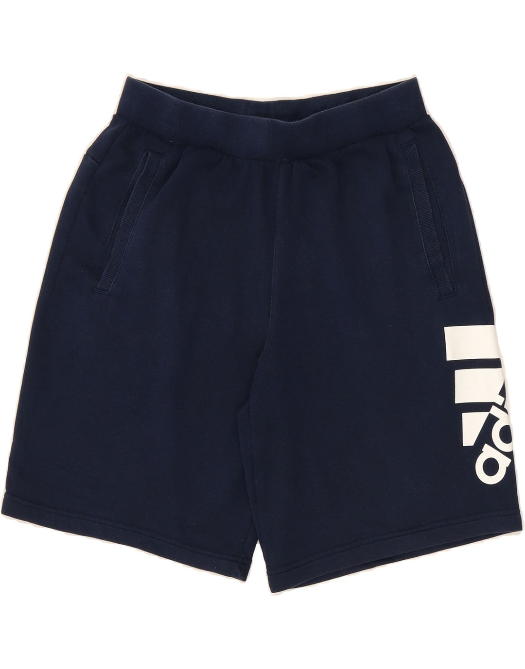 ADIDAS Mens Climalite Graphic Sport Shorts Medium Navy Blue Cotton Vintage Adidas and Second-Hand Adidas from Messina Hembry 