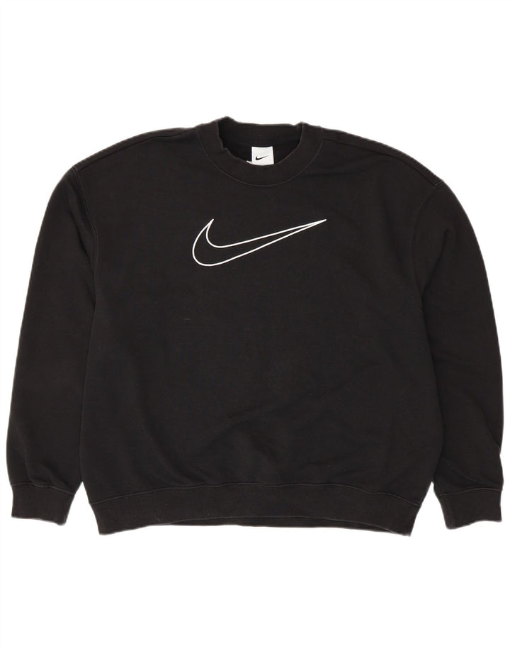 Pulover pentru bărbați NIKE Dri Fit Loose Fit Graphic Pulover Mic Negru