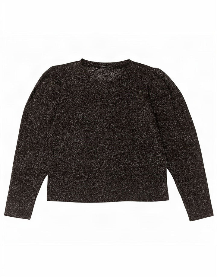 Top pentru femei Zara cu mânecă lungă UK 12 Medium Negru