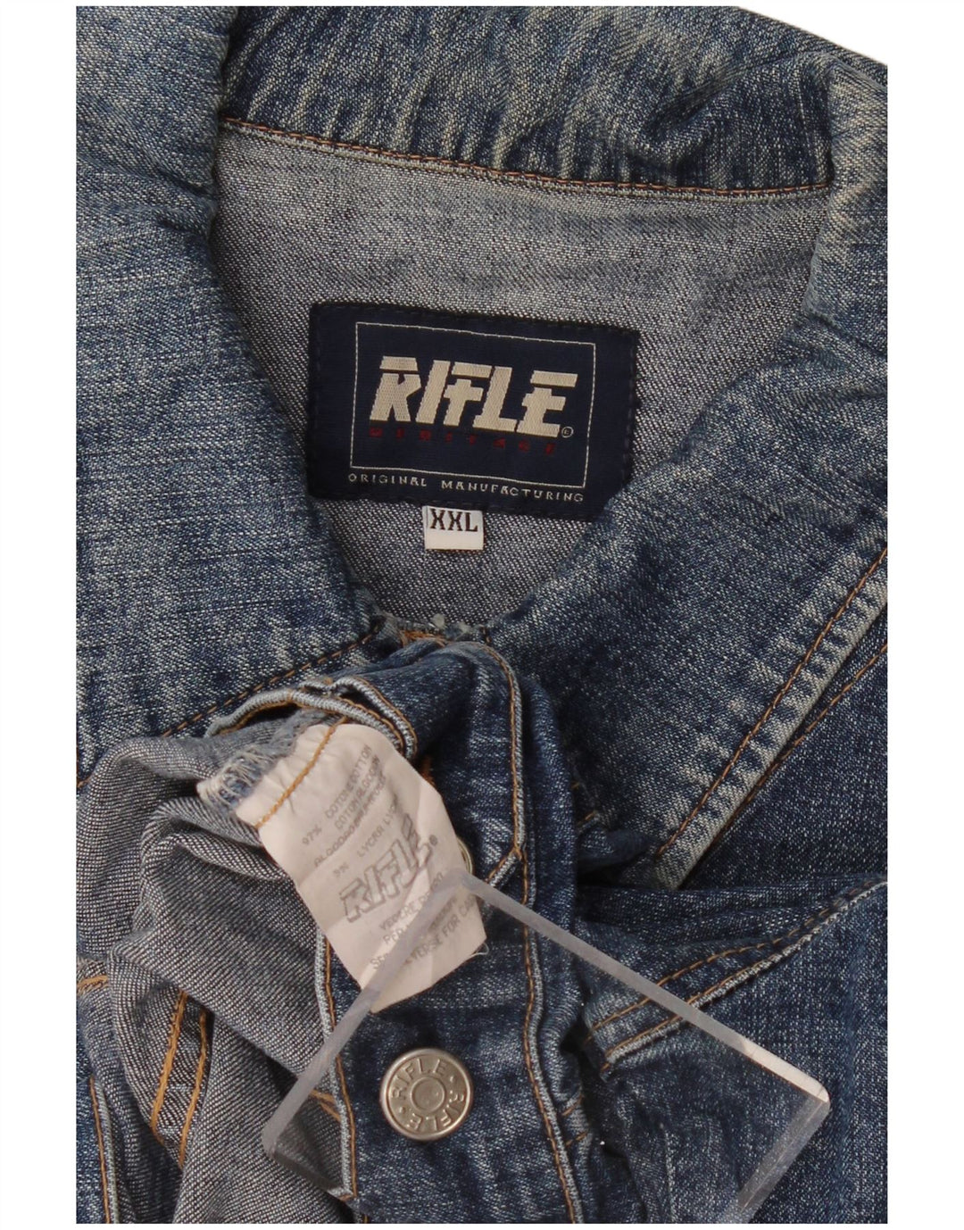 RIFLE Jachetă Denim Crop Fete 15-16 Ani 2XL Bumbac Albastru