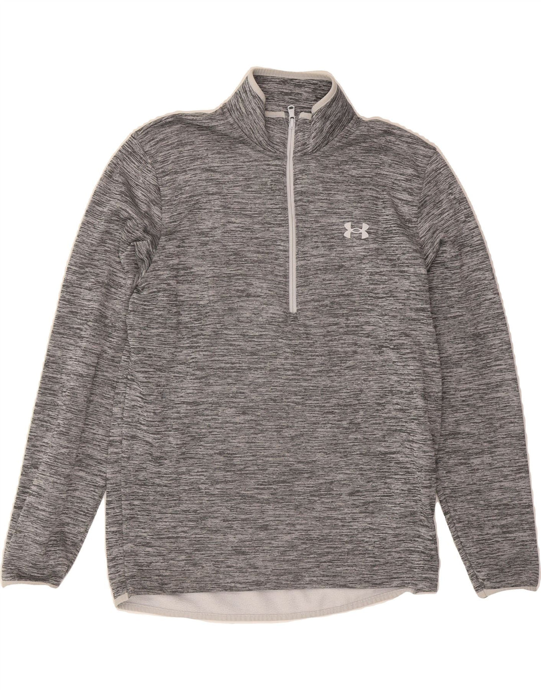 UNDER ARMOUR Womens Cold Gear Sweatshirt Jumper UK 14 Medium Grey Flecked Vintage Under Armour and Second-Hand Under Armour from Messina Hembry 