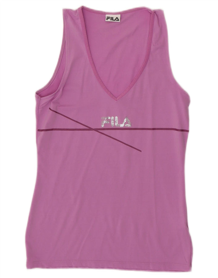 Top cu vestă grafică Fila pentru femei UK 12 Medium Pink Nylon