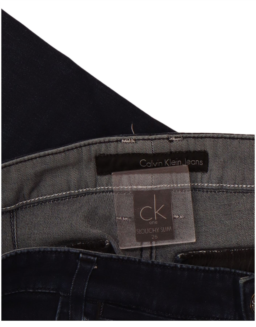 Blugi Slouchy Crop Slim pentru femei Calvin Klein L26 L25 bleumarin