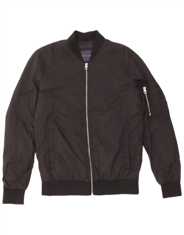 Bomber pentru bărbați ZARA UK 38 Poliester mediu negru