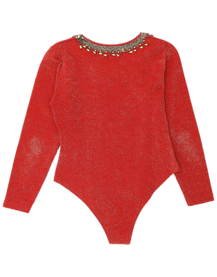 Body vintage pentru femei cu mânecă lungă IT 44 Medium Red