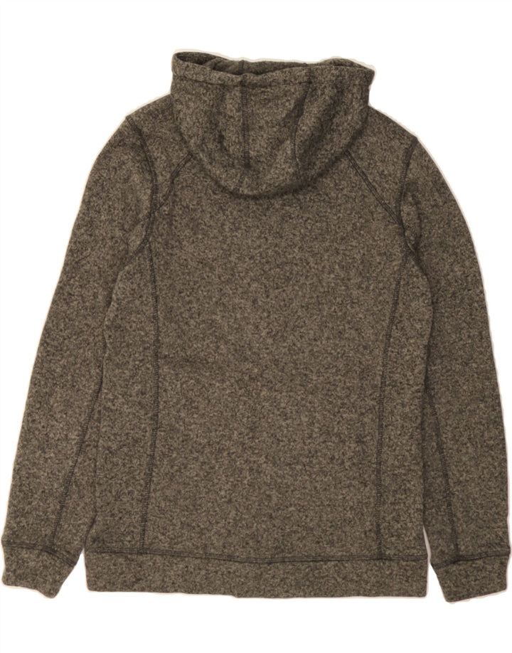 EDDIE BAUER Mens Zip Hoodie Sweater Medium Grey Flecked Polyester Vintage Eddie Bauer and Second-Hand Eddie Bauer from Messina Hembry 