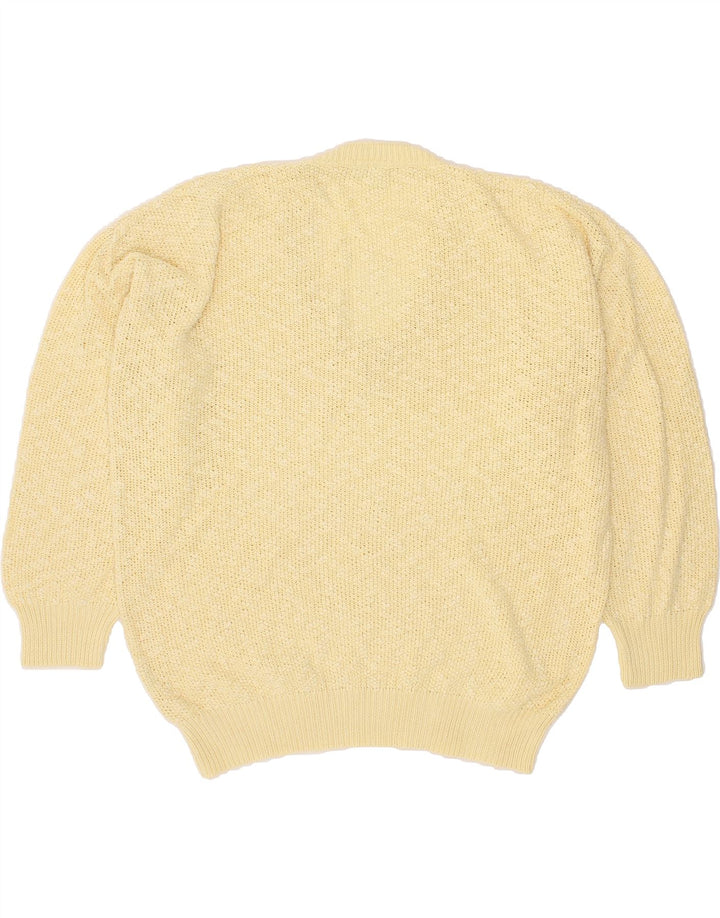 FIUME Mens V-Neck Jumper Sweater IT 54 XL Beige Acrylic Vintage Fiume and Second-Hand Fiume from Messina Hembry 