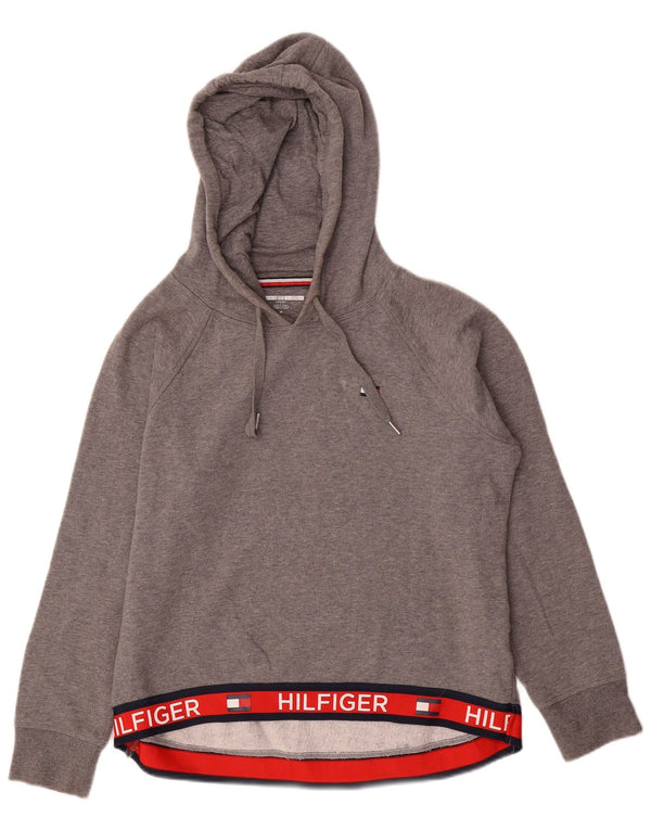 Pulover cu capotă cu grafic Tommy Hilfiger pentru femei UK 14 Medium Gri Colorblock