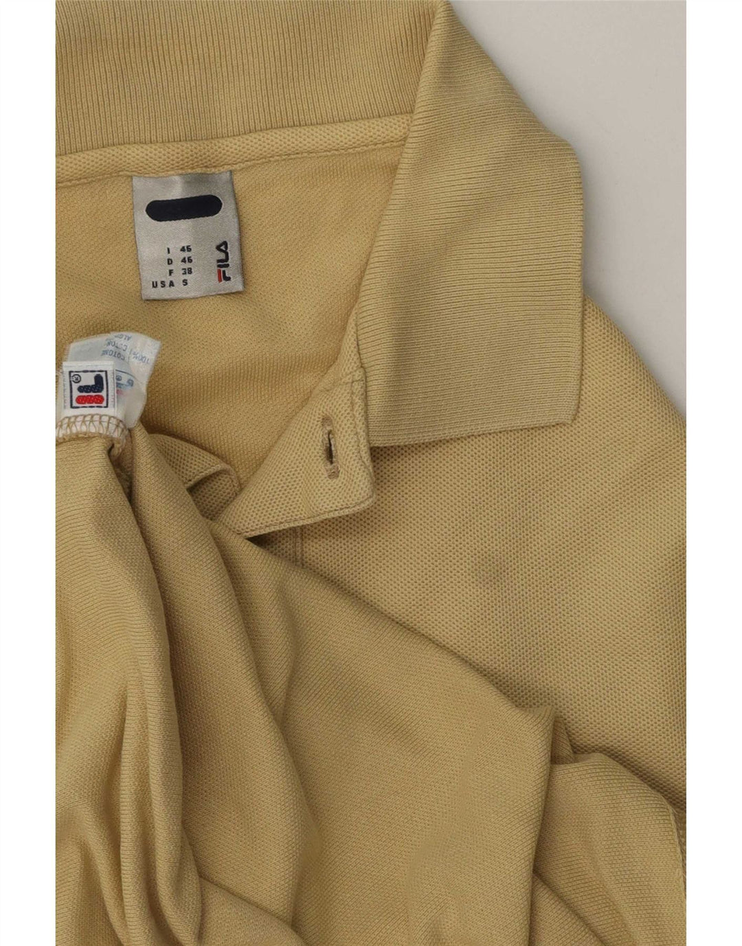 Cămașă polo Fila Bărbați Regular Fit IT 46 Bumbac galben mic