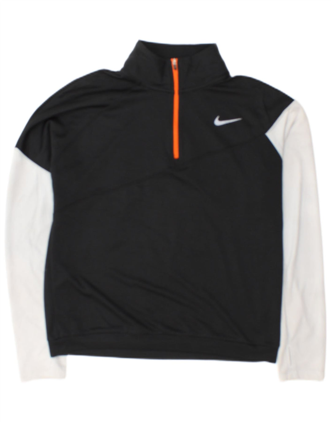 Top de trening Nike pentru femei, cu fermoar și gât, UK 14 Medium Black Colorblock