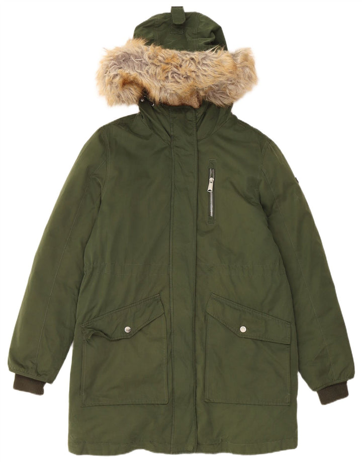 Jachetă parka cu glugă Tommy Hilfiger pentru femei UK 14 Poliester verde mediu