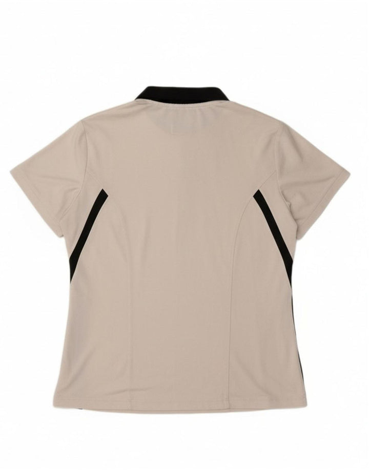 NIKE Womens Polo Shirt UK 18 XL White Colourblock Polyester