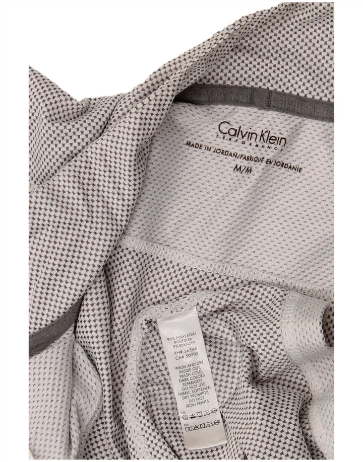 CALVIN KLEIN Top pentru trening pentru bărbați, cu fermoar, cu gât, pete, gri mediu