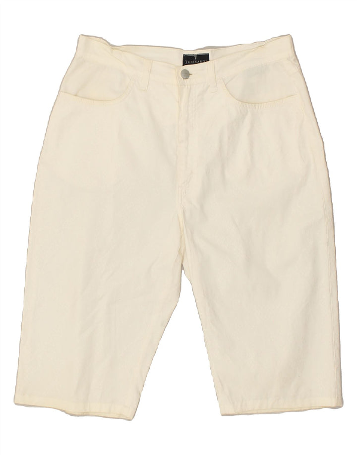 TRUSSARDI Womens Bermuda Shorts W32 Large White | Vintage Trussardi | Thrift | Second-Hand Trussardi | Used Clothing | Messina Hembry 