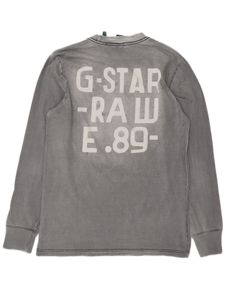 G-Star Top grafic pentru bărbați cu mânecă lungă, bumbac, gri mic