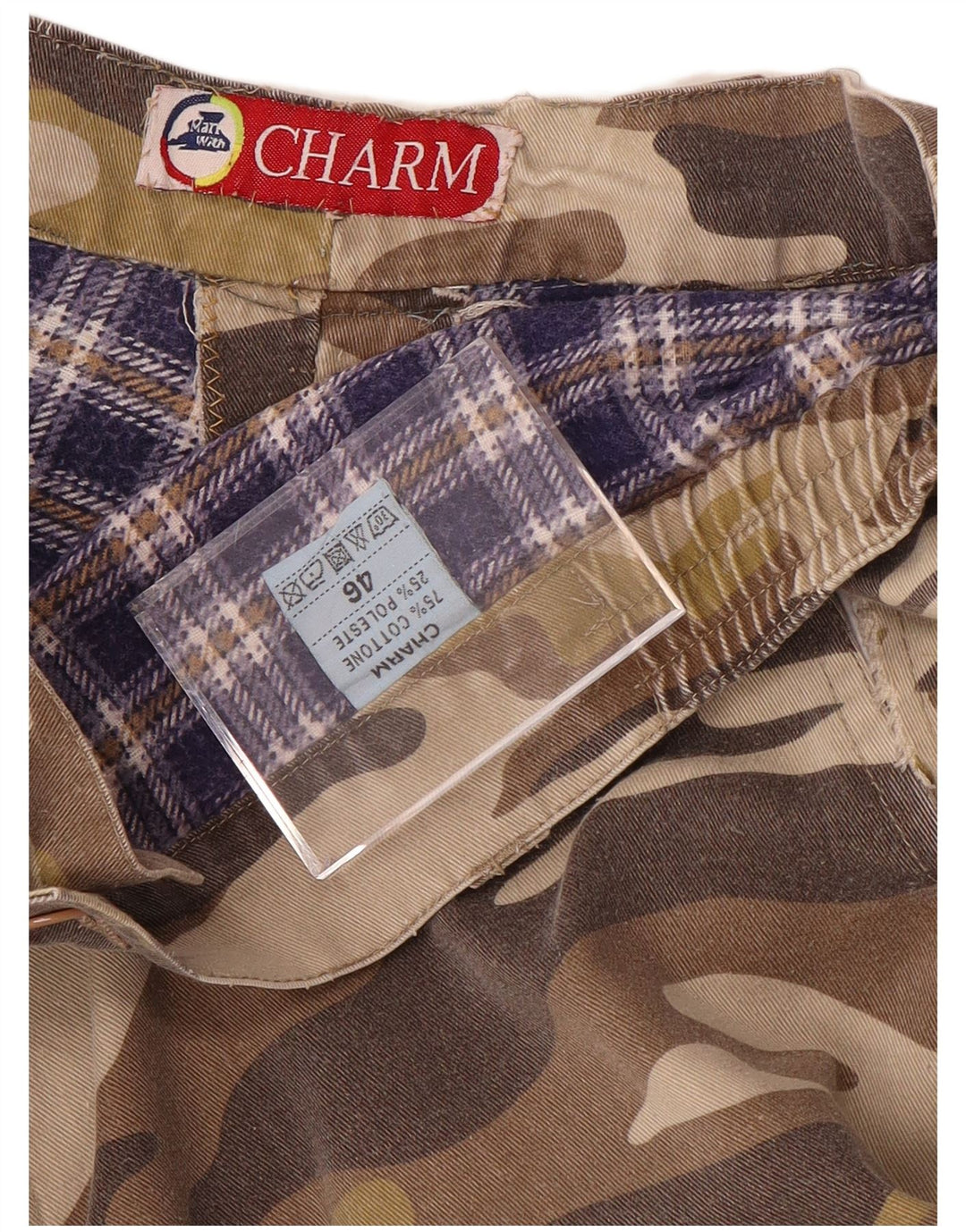Pantaloni cargo drepți pentru bărbați VINTAGE L34 L28 bumbac camuflaj bej