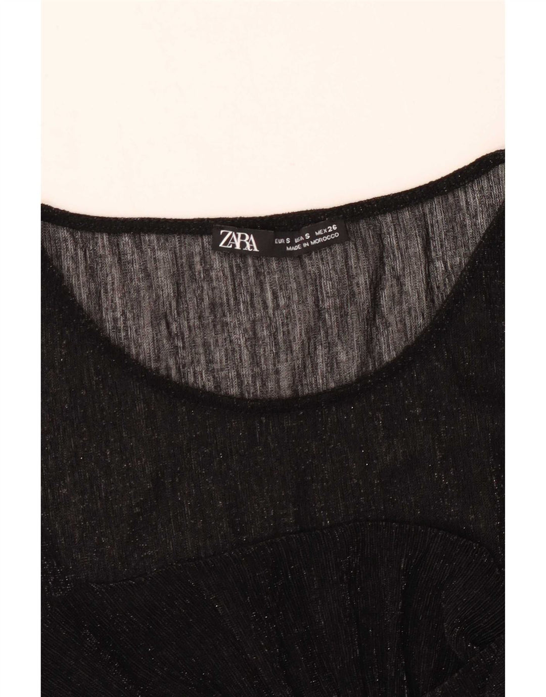 Top See Through pentru femei Zara UK 10 Small Black