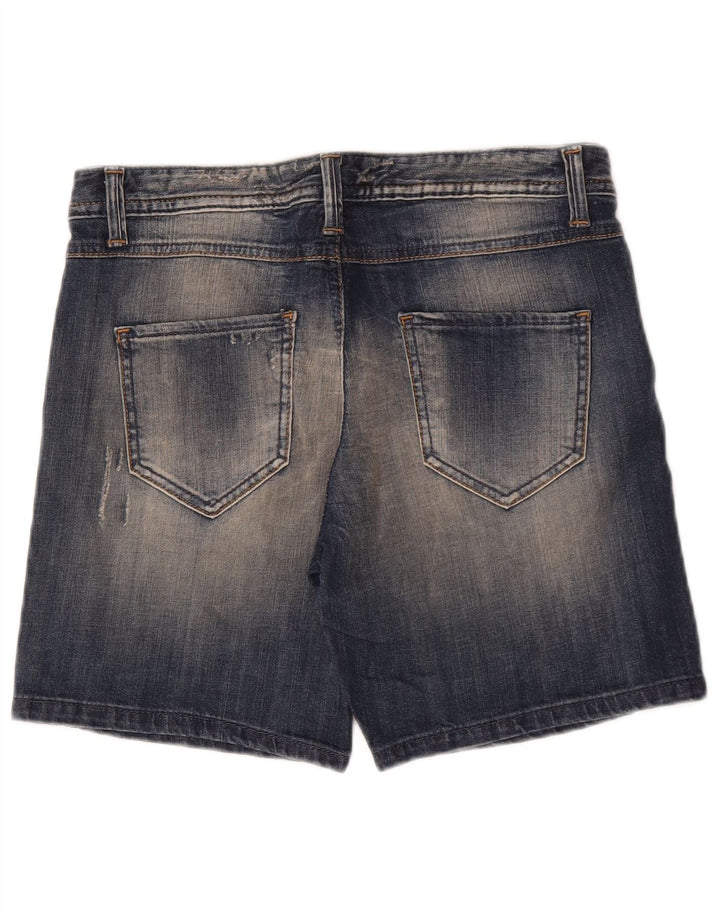 Pantaloni scurți din denim învechit pentru femei Benetton IT 40 Small W30 Bumbac albastru