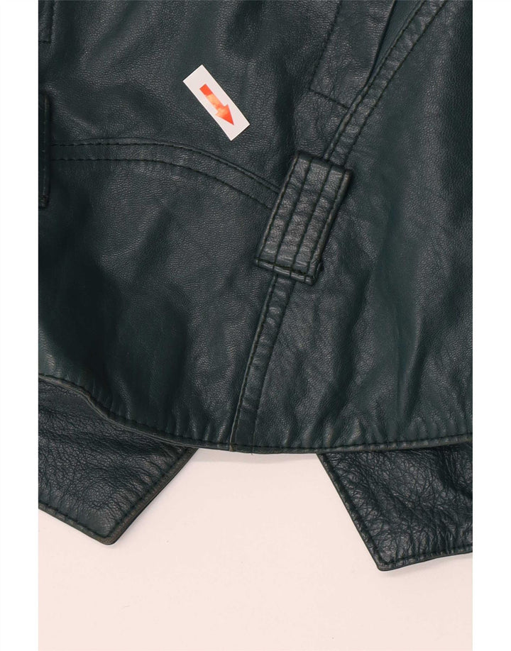 Jachetă din piele vintage pentru femei EU 36 Mic din piele verde