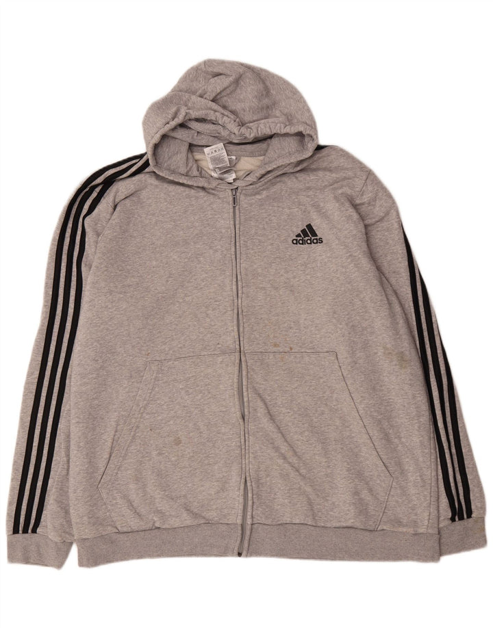 Pulover Adidas pentru bărbați, cu fermoar, 2XL, gri
