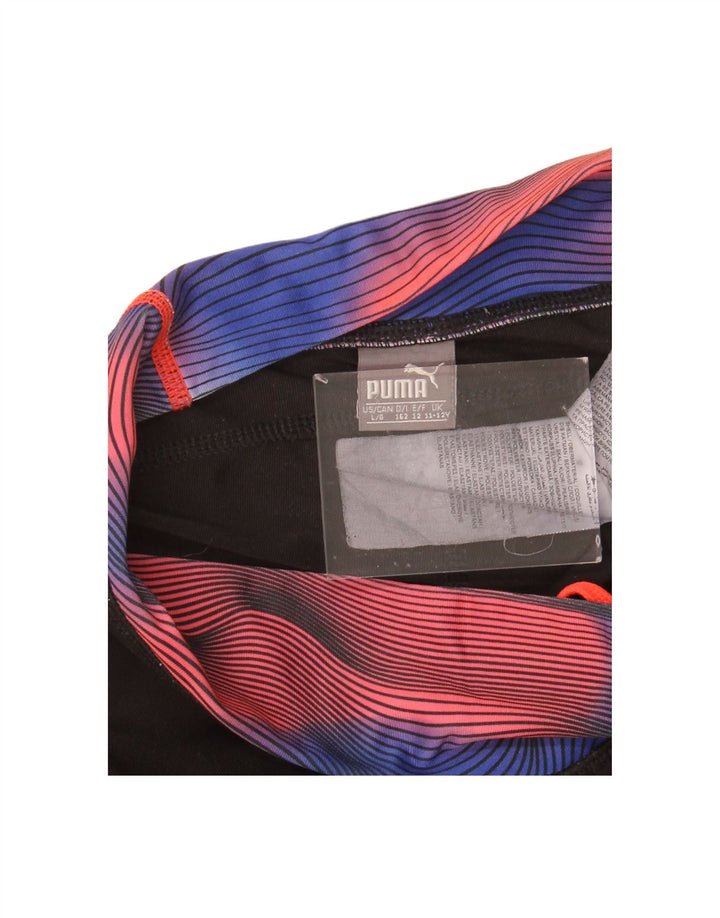 PUMA Girls Leggings 11-12 Years  Black Colourblock Polyester