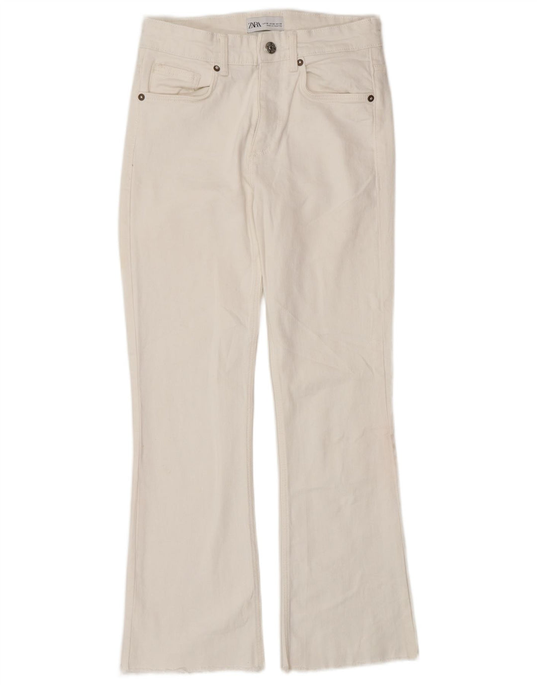 Blugi Zara Femei Bootcut EU 36 XS W26 L27 Alb