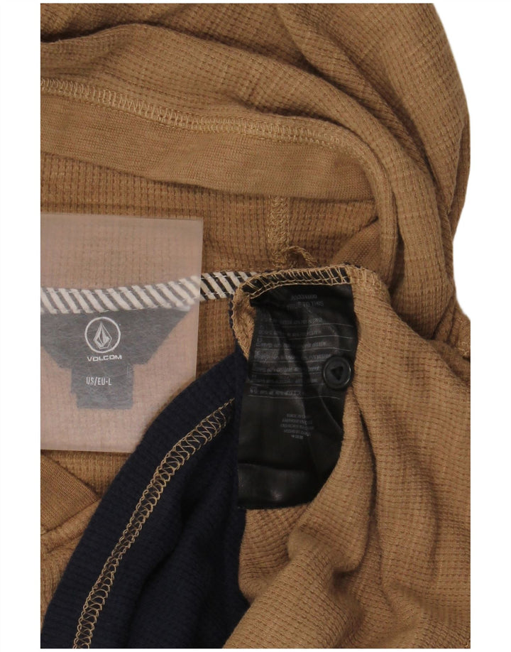 Pulover Volcom pentru bărbați, mare, bej, bloc de culoare, bumbac