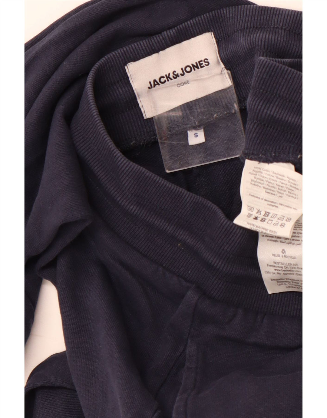 JACK & JONES Pantaloni de trening pentru bărbați Joggeri mici Bumbac bleumarin