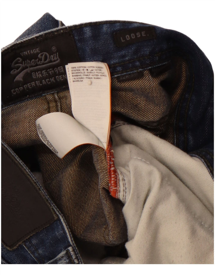 Blugi largi pentru bărbați SUPERDRY W32 L34 bumbac albastru