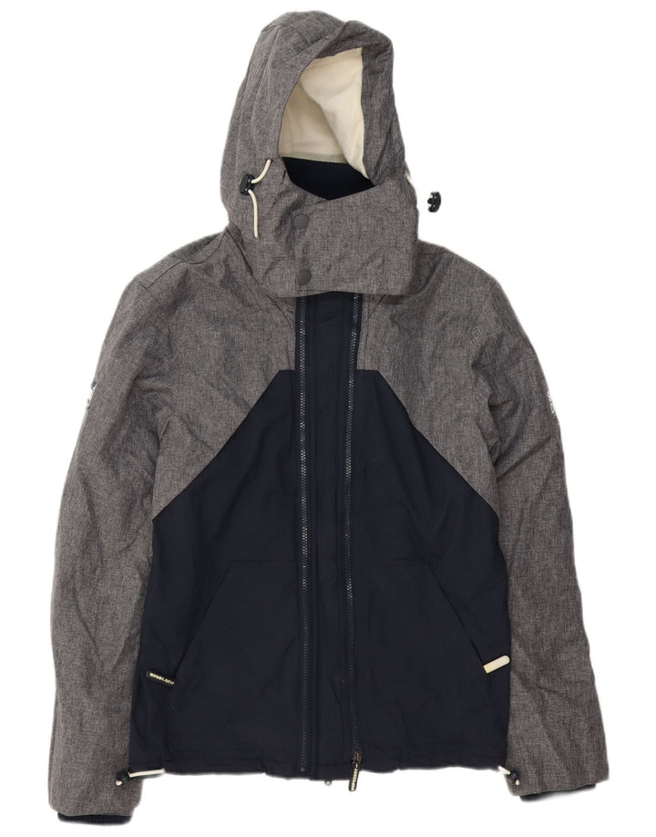 Jachetă de vânt cu glugă Superdry pentru bărbați UK 36, gri mic, color block