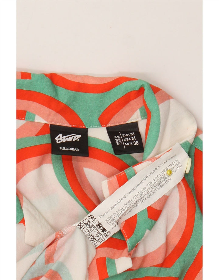 Cămașă cu mânecă scurtă pentru bărbați Pull & Bear, viscoză geometrică multicoloră medie