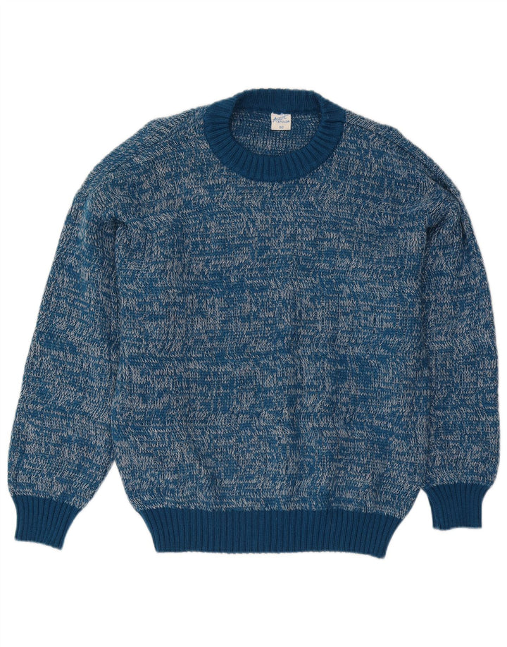 Pulover vintage pentru bărbați cu gât roșu IT 50 Medium Blue Flecked