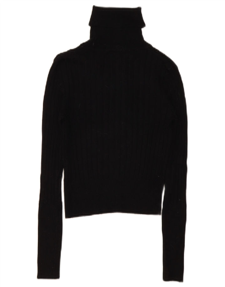 Pulover pentru femeie cu gât rulat Zara UK 12, viscoză medie, neagră